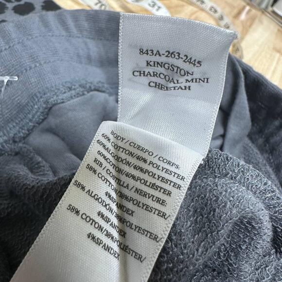 Rails NWT Kingston Animal Print Charcoal Mini Cheetah Gray Black Joggers Size L - Picture 7 of 10